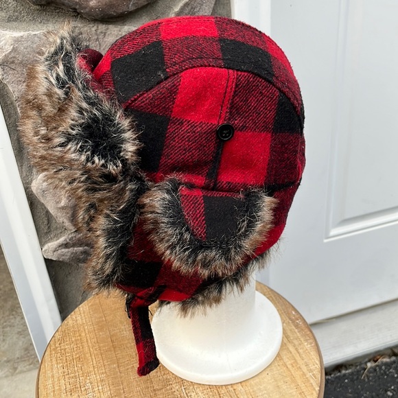 Biodomes headgear Accessories Buffalo Plaid Fur Lined Trapper Hat